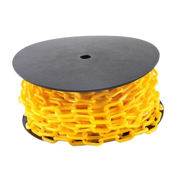 [LLC]Thgh Visibility Safety Barrier Chain PP Plastic Easy Cut Caution Security for Parking Driveway Events Yellow