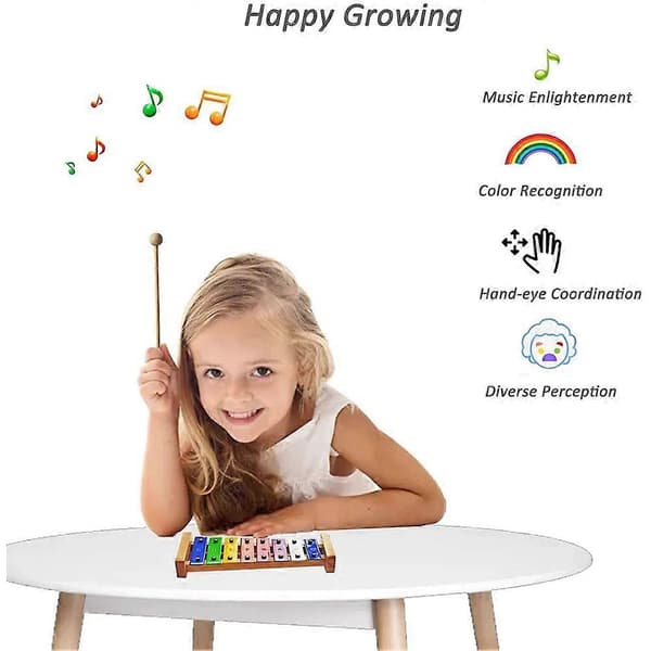[LLC] Trexylofon for barn, 8 toner/taster metallstang, gave til barn