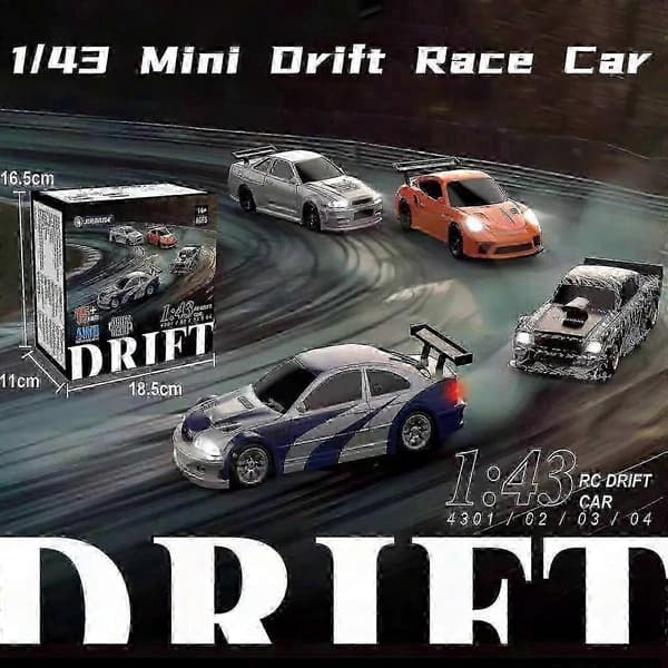 [LLC]2.4G RC Drift Car 1/43 Scale 4WD High-Speed Remote Control Mini Racing Car 4302