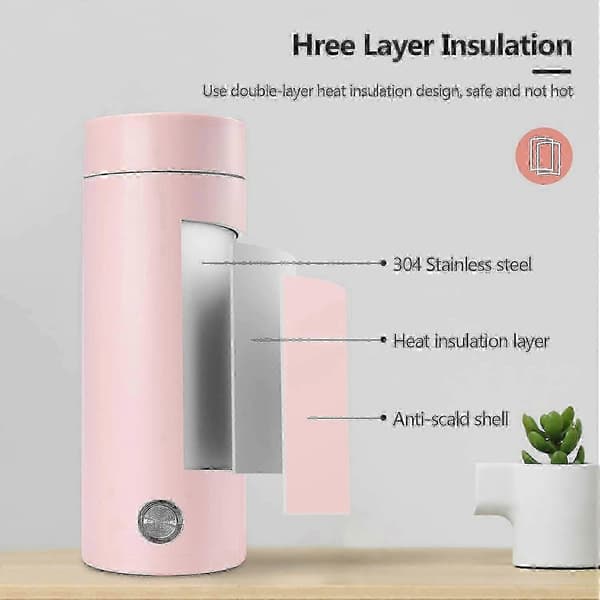 [LLC]Mini elektrisk rejsekedel 400ml til te, mælk, kaffe med automatisk slukning_Kvalitetsgaver