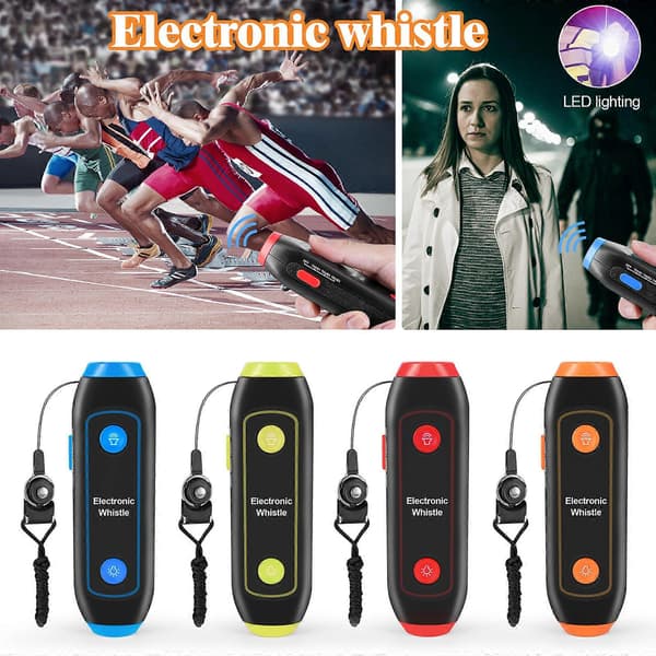 [LLC] Electronic Whistle, Handheld Electric Whistle with Lanyard, SOS Light, Flashlight for Coaches, Referees, PE Teachers Orange