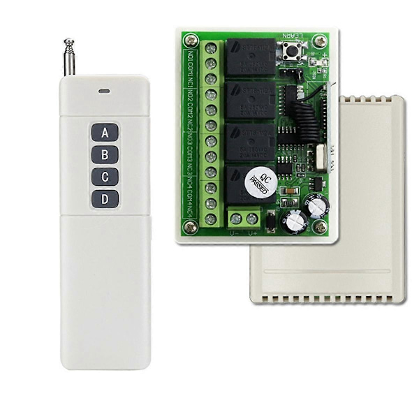 [LLC]433MHz 12V 24V Relay Module Receiver+1000M Range Transmitter RF Wireless Remote Control Switch for Garage Light Motor