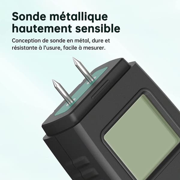 [LLC] Moisture Meter, Pin Meter with 3 Modes, LCD Display with Green Backlight, Mold Detector for Wood and Building Materials. Ikodm