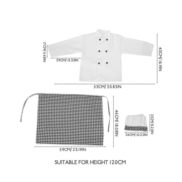 [LLC] Barnkockdräkt Barnkockrock och hatt för matlagningsrollspel 1 set