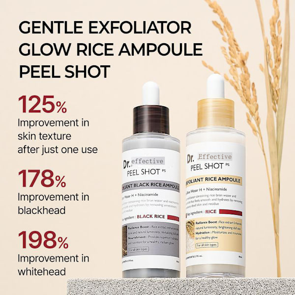[LLC] Peel Shot Eksfolierende og Blødgørende Serie med Ris/Sort Ris Rice + Black Rice + Toner