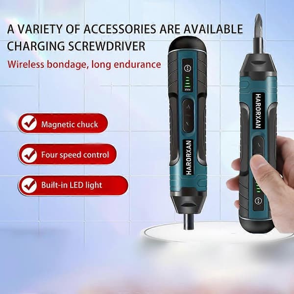 [LLC]Cordless Electric Screwdriver 1300mah Battery Mini Drill 3.6V Power Tool Kit Kit B