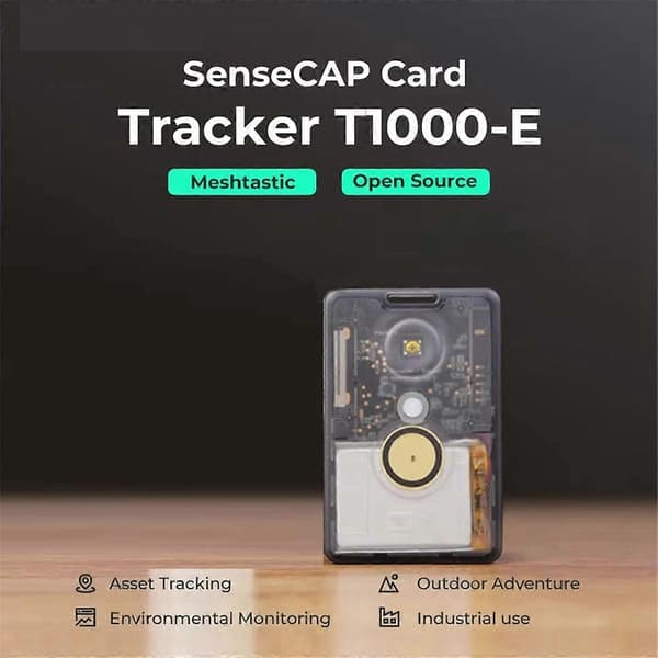 T1000-E Lora Meshtastic Tracker med LR1110, NRF52840, AG3335 GPS, IP65 Innendørs og Utendørs Posisjonering Black