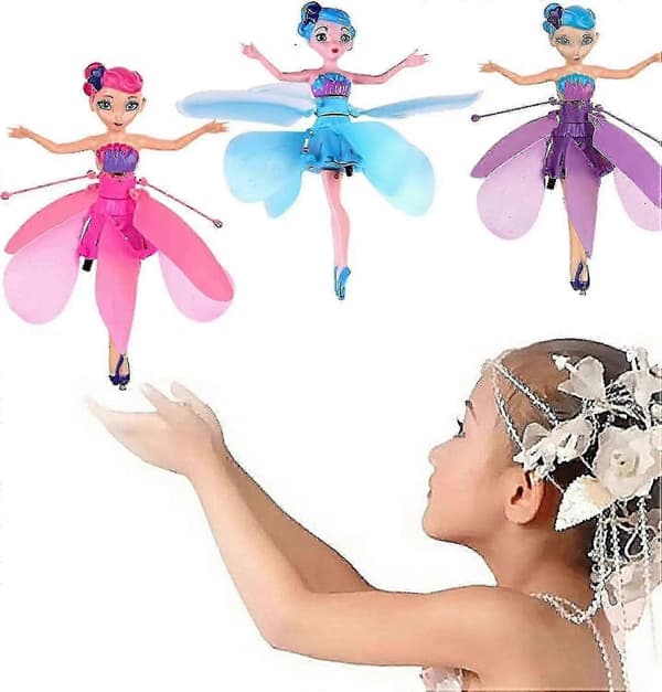 [LLC]Flygande fe Flygande prinsessdocka Magisk infraröd induktionskontrollleksak, magisk flygande Pixie-leksak Flickleksaker Presenter -CN-2026 Purple