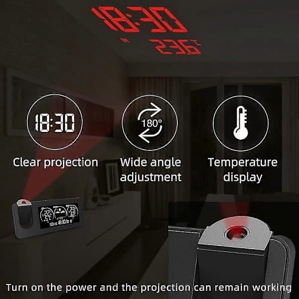 [LLC]ZX3538 Electronic Projection Clock Weather Station Temperature Humidity Color Screen