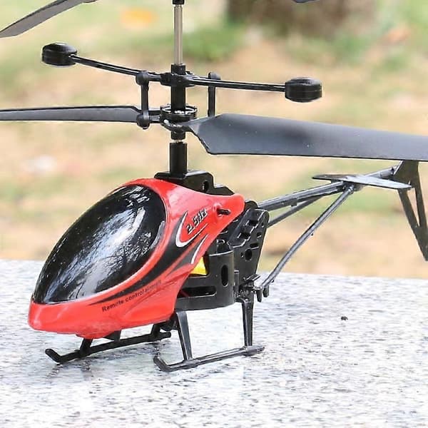 [LLC]Fjernstyret helikopter med lys USB-opladning faldresistent mini red