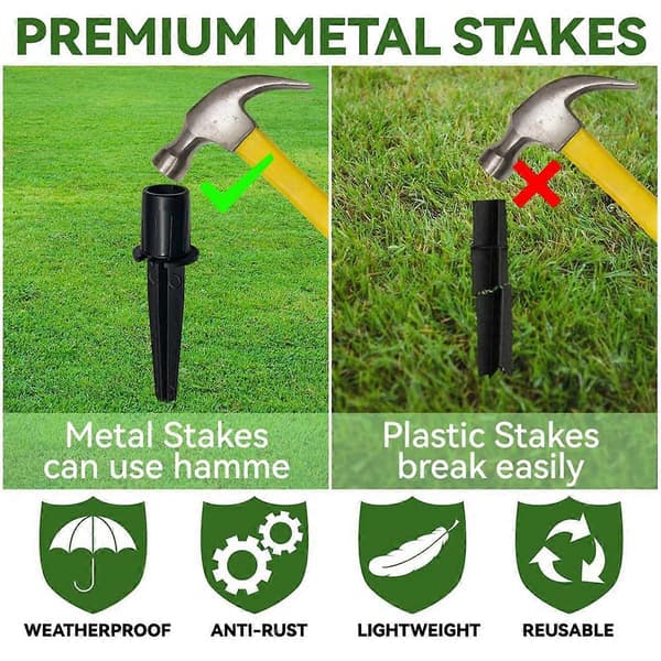 [LLC] 20-pack Metal Replacement Stakes for Outdoor Solar Lights, Replacement Spikes for Solar Path Lights, Outdoor
