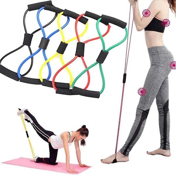 [LLC] Motståndsband Träningsutrustning Gym Dragrep 8-ords bröstexpander A