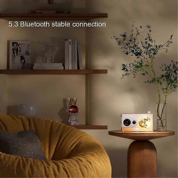 [LLC]M6 Moonlight Music Box Bluetooth-højttaler understøtter TF-kortafspilning AUX-computerforbindelse ur gennemsigtig Black