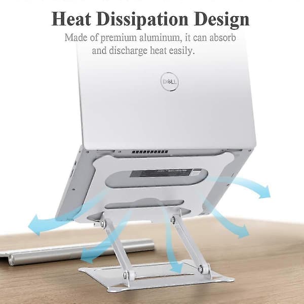Justerbart laptopstativ i aluminiumlegering för kylning och ergonomi, lätt att bära