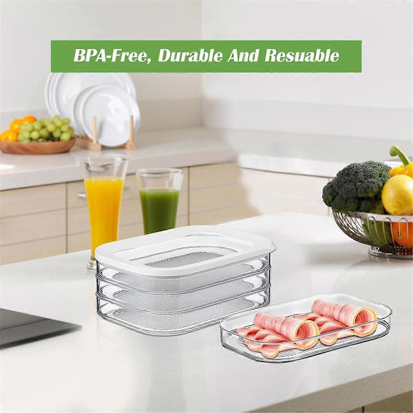 [LLC]Food storage boxes with lids for cold cuts, bacon, lunch meat, fruit, vegetables, cold cuts and fruit storage containers_tfrf
