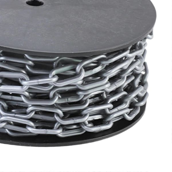 [LLC]Thgh Visibility Safety Barrier Chain PP Plastic Easy Cut Caution Security for Parking Driveway Events Gray