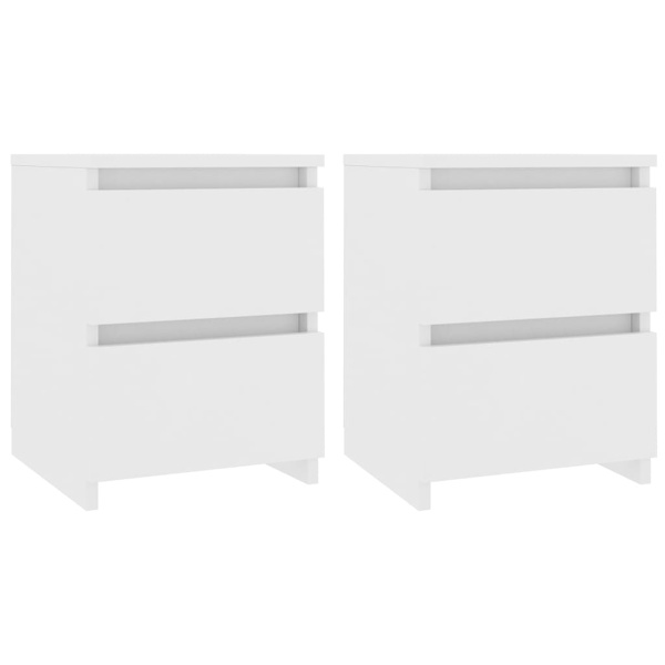 [LLC]vidaXL Bedside table 2 pcs white 30x30x40 cm engineered wood Vit white