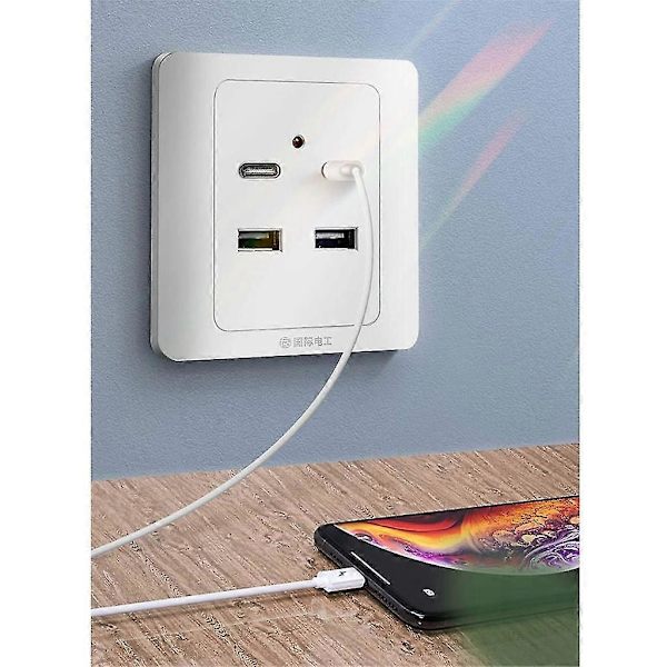 [LLC]USB-C-seinäpistorasia, seinälaturi, pistorasia USB-porteilla D