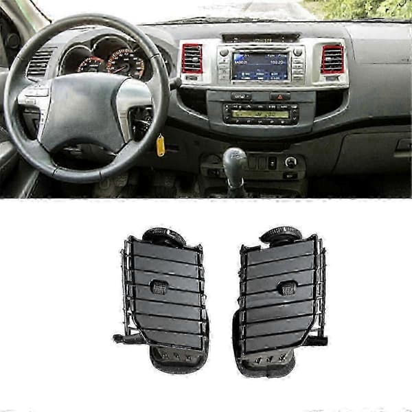 [LLC] Toyota Hilux 2004-2015 AC ventilationsutloppsenhet - Främre instrumentpanel vänster höger luftventilpanel Black