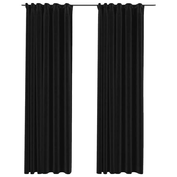 [LLC]vidaXL Blackout Curtains with Hooks 2 pcs Anthracite 140x245 cm Antracit silver