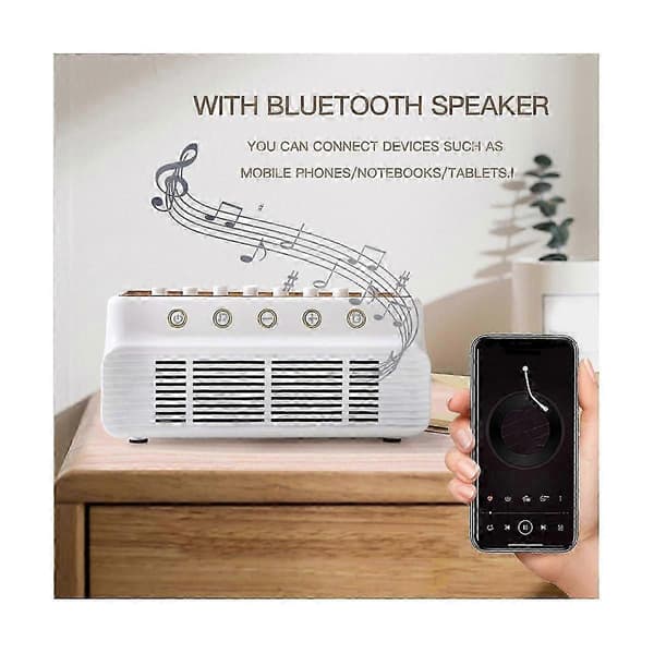 [LLC]Søvn Bluetooth Højttaler Tidsindstillet 8 Musikboks Forbedrer Søvn til Julegaver White