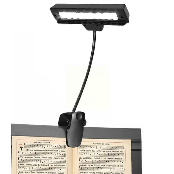 [LLC] Noderingslampe Clip On Klaverlampe 10 LED Professionel Genopladelig Klaverlampe Musiker O7L2