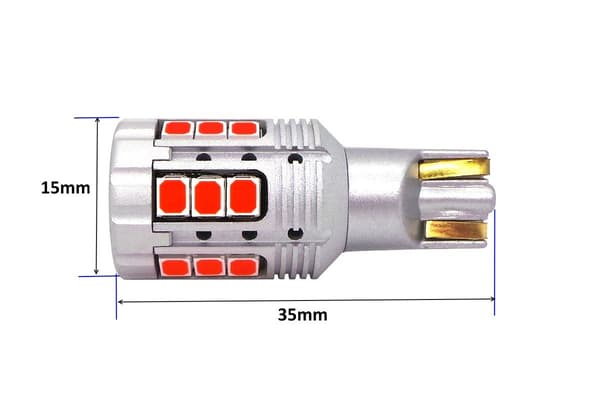 [LLC] 2 pcs LED bulbs W16W 12-24V 100% CAN red strong, no errors