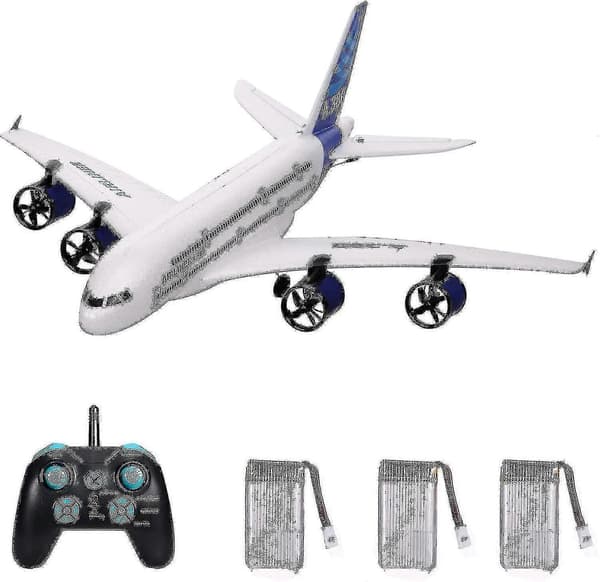 [LLC]3 batterier Airbus A380 2.4g Rc Flygplan Flygande Flygplan Glidflygplan Med Led Strålkastare För Fastvingat Flygplan Remo