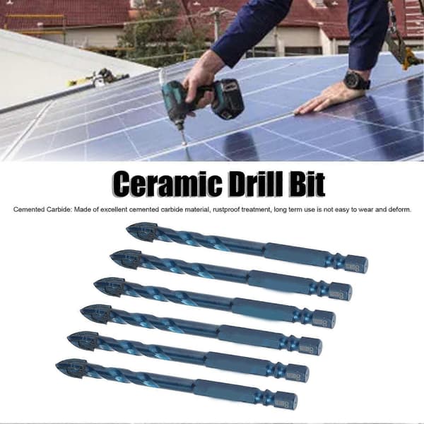 [LLC] Højkvalitets 10-pak Hex Shank Cross Spear Head Keramiske Bor til Fliser