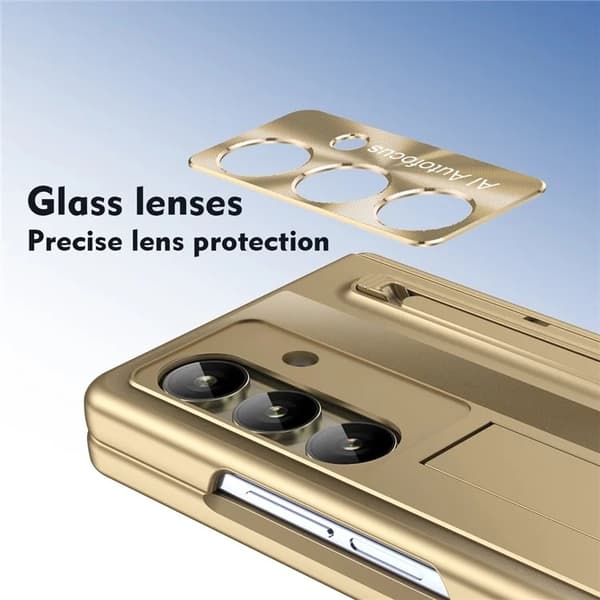 [LLC]Mobile Case for Galaxy Z Fold7 with Screen Protector and Stylus Hinge - Gold Guld 56