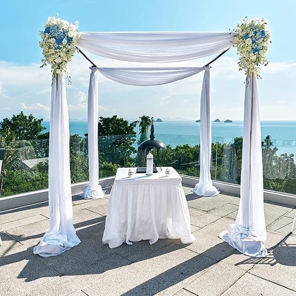 [LLC] Bryllupsgardin hvit bryllupsbue draperingsstoff tyllstoff, chi