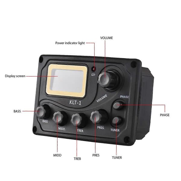 [LLC] Akustisk Gitarr Pickup Folkgitarr Klassisk Gitarr Pickup Equalizer BAS/MELLAN/DISKANT Pickup VOLYM/Pres/Stämapparat/Fas As