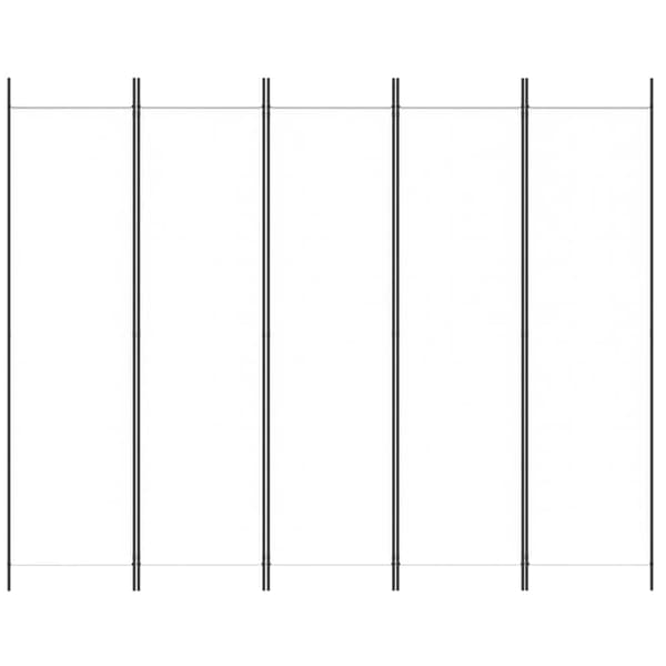 [LLC]vidaXL Romdeler 5 paneler hvit 250x200 cm stoff Vit 4650