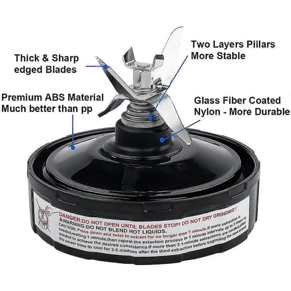 [LLC]6-finnede blenderknivudskiftning til Ninja Pro Extractor Blade til Nutri Ninja Blenderdele Auto IQ Black