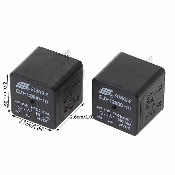 [LLC] 2-pack SLDH-12VDC-1C 16W Högpresterande Relä 80A NO 60A NC 5-poligt Bilrelä db{f196}