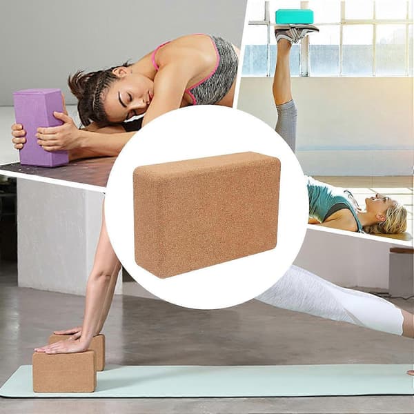 [LLC] Yogablock Densitet Kork Halkfri Pilatesblock för Stabilitet Balans Hemmaträning