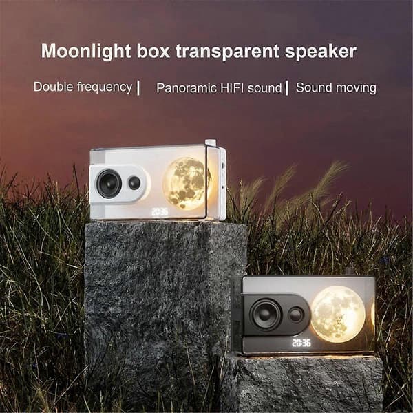 [LLC]M6 Moonlight Music Box Bluetooth-høyttaler Støtter TF-kortspilling AUX Datamaskinforbindelse Klokke foreldre Lydboks B White