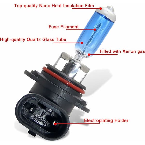 [LLC]HB4/9006 Halogen Hovedlyspærer 100W 5000K Varmt Hvit Lys 12V Bil Tåkelys DRL Parklys, 2stk