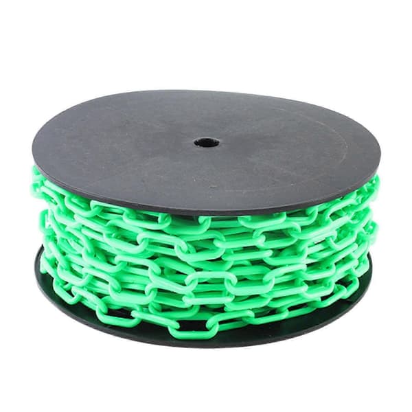 [LLC]Thgh Visibility Safety Barrier Chain PP Plastic Easy Cut Caution Security for Parking Driveway Events Green