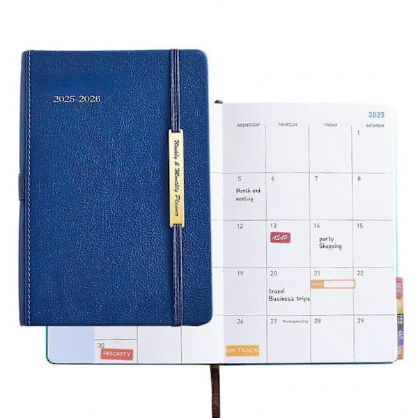 [LLC] 2025-2026 Planner Schedule Notebook Daily Plans Journal Notebooks Weekly/Monthly Plans Home Office Supplies Grey