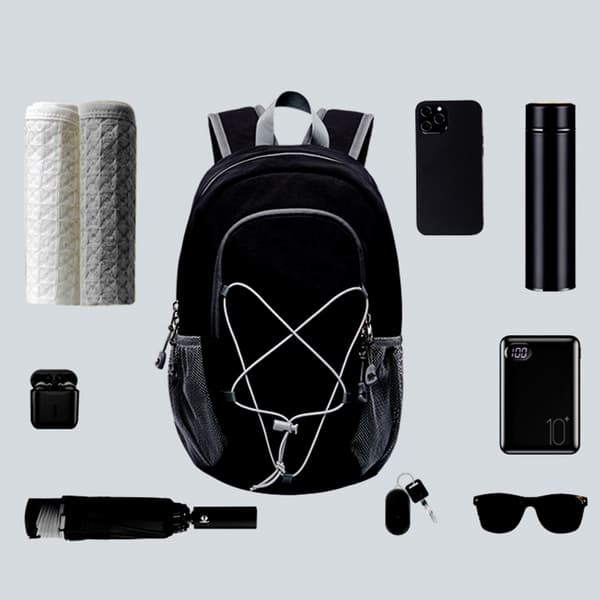 [LLC] Versatile Hiking Backpack: Lightweight, Water-Repellent, and Large Capacity (20-35L) Black Black 350