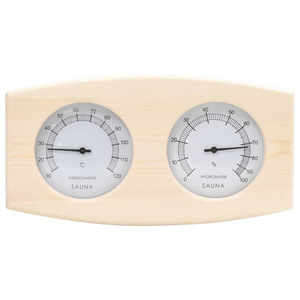 [LLC]vidaXL 2-in-1 Sauna Thermometer & Hygrometer Sand Timer Set Solid Pine 700