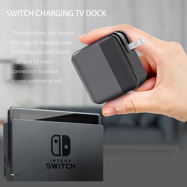 [LLC] Switch Dock Laderadapter for Switch OLED, 3 i 1 Switch Lader for TV, Switch TV Dock med USB 3.0 Port (EU-plugg)