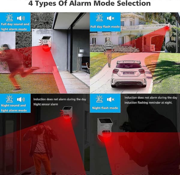 [LLC]Thlar Strobe Alarm Light With Motion Sensor Siren Outdoor Alarm Siren With Remote Controller