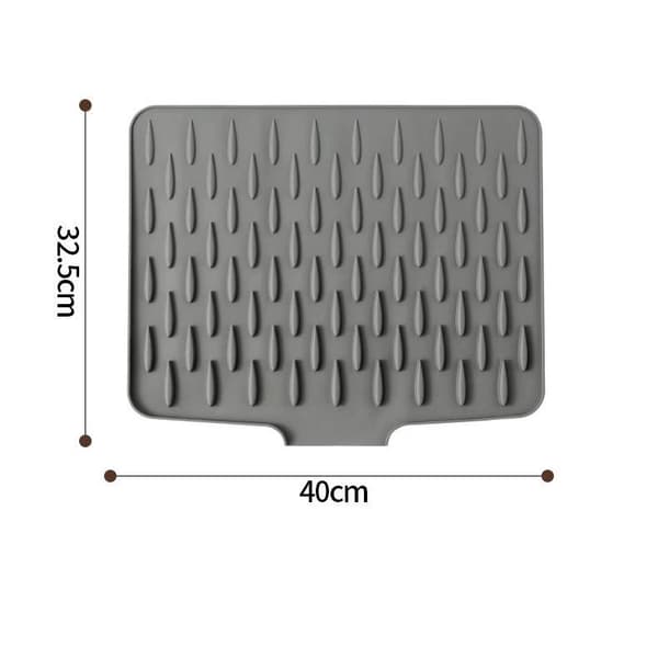 [LLC] Silicone Drain Mat for Sink with Drain Pipe, 40x30cm Non-Slip Dish Drying Mat/Drip Mat, Heat Resistant Kitchen Counter Protector.