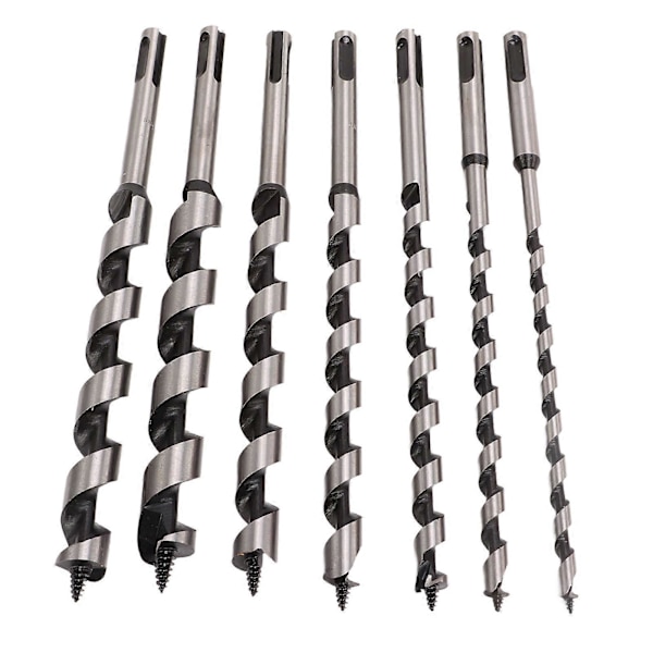 [LLC] 7-piece Drill Bit Set Carbon Steel Strong Extended Hex Shank Drill Set Silver