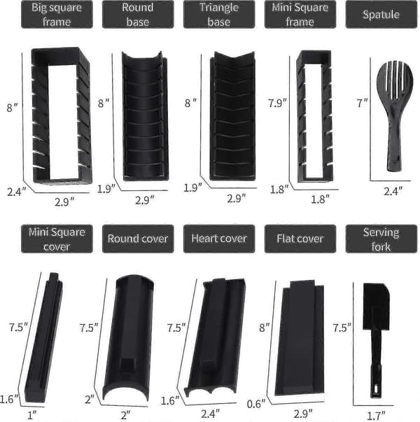[LLC] Sushi Maker 12-delt Sushiverktøysett Sushi Risrull - WELLNGS