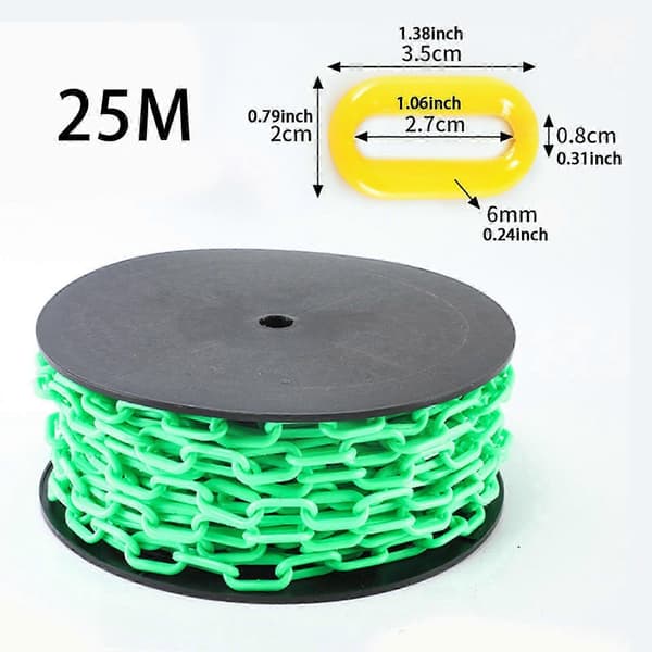 [LLC]Thgh Visibility Safety Barrier Chain PP Plastic Easy Cut Caution Security for Parking Driveway Events Green