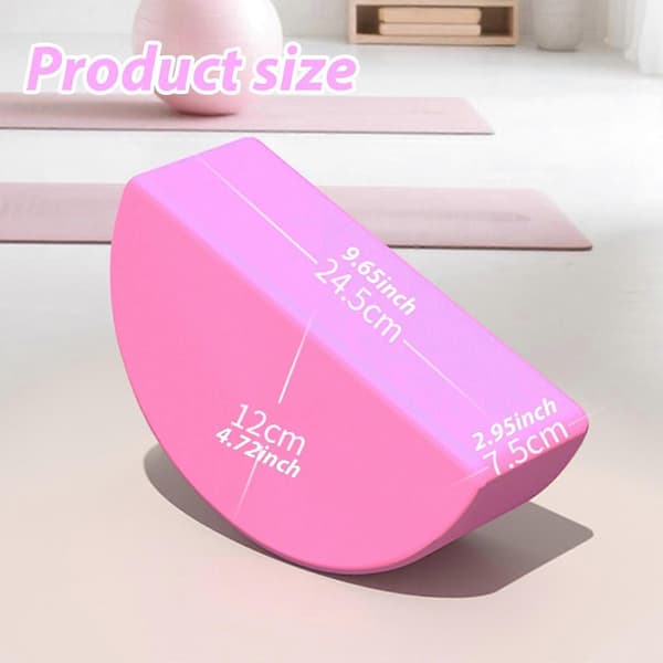 [LLC] Halvrund yogablock, halkfri bärbar viktig träningskloss, halvmåne Pink