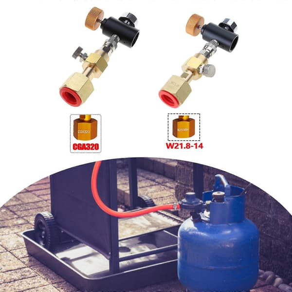 Sodas Vattentillbehör Snabbkoppling Adapter till Externa CO2-flaskor Tankar Cylinder W21.8 CGA320 CO2 Påfyllningsadapter American thread
